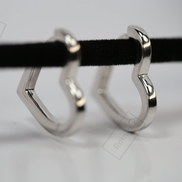 925 Sterling Silver Heart Earrings With Rhodium • Fine Jewelry • Feminine Style. - Picture 2 of 6